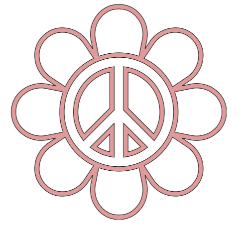 Peace Symbol – Pink – Vinyl Decal – Choose Size