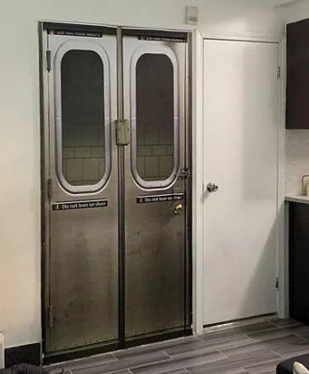 New York City Subway Car Door Mural, NYC Door Wrap. Laminated Decal. Single Piec