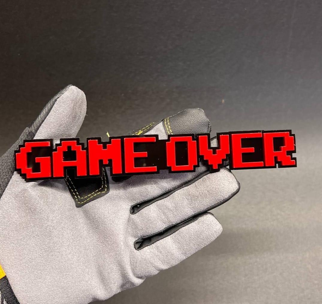 1PC GAME OVER Custom 3D Text Car Badge Fender Emblem Tailgate Toolbox Decal
