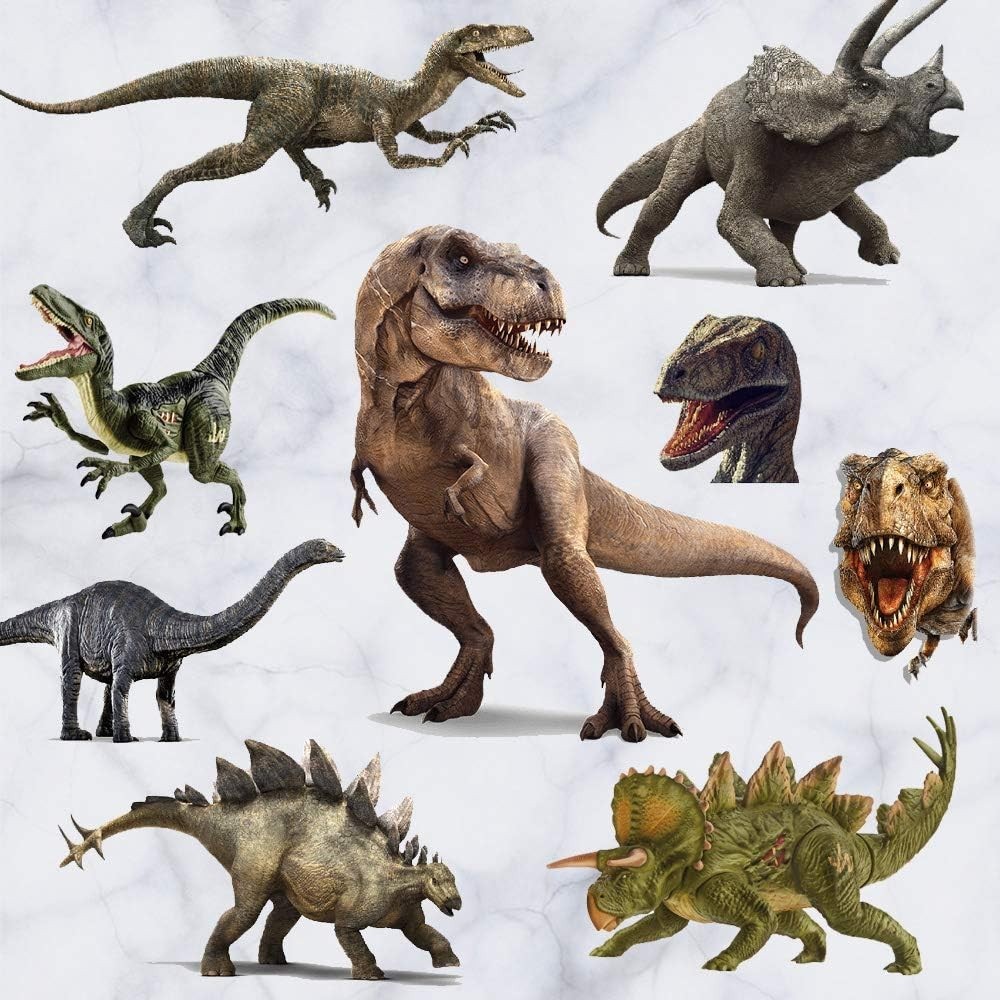 3D Watercolour Dinosaur Wall Stickers, Peel and Stick Removable Wall Decals f…