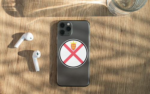 Jersey Flag Circle Sticker Decal