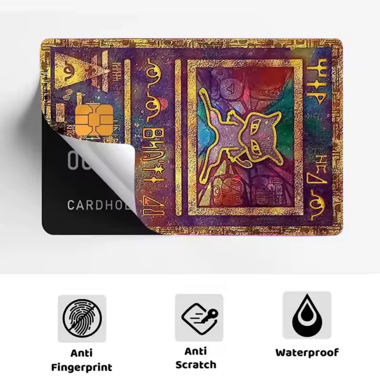 Mew Pokémon Credit Card Skin Cover Sticker ,small chip matte 2pc front & back