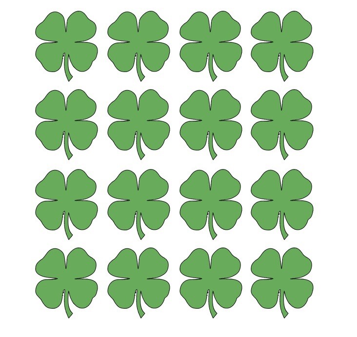 Irish Shamrock Vinyl Decals Phone Helmet Laptop 4 Leaf Clover Stickers Set of 12