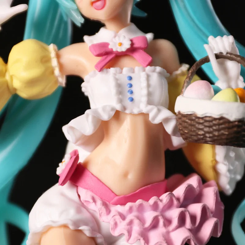 23CM Hatsune Miku Anime Figure Kawaii Pvc Model Doll Action Figurals Rabbit ears