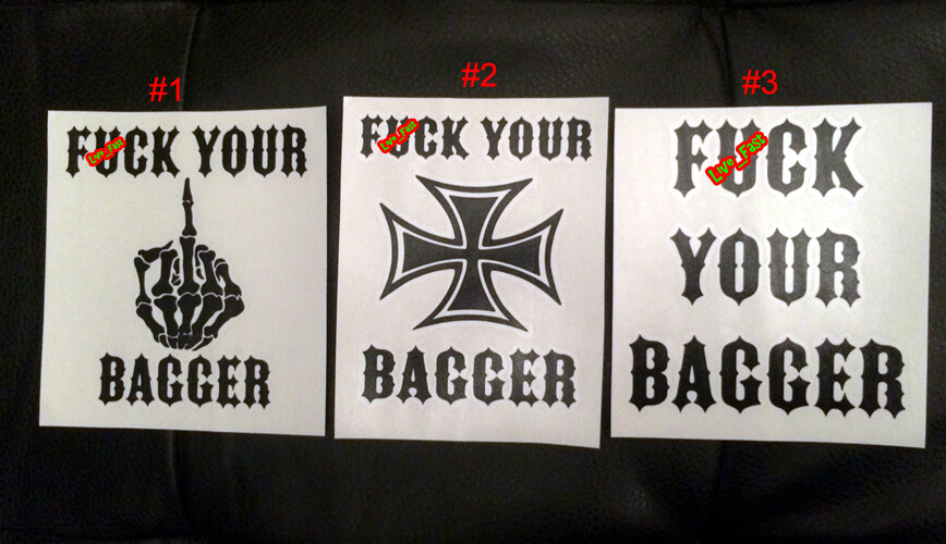 F YOUR BAGGER DECAL STICKER outlaw biker chopper motorcycle rider funny no rubs