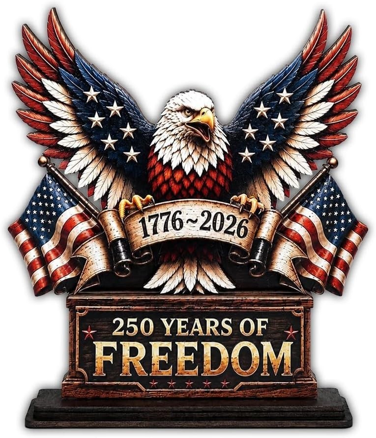 250 Years of Freedom American Eagle 1776-2026 Patriotic Sticker 6.5"x5.5"