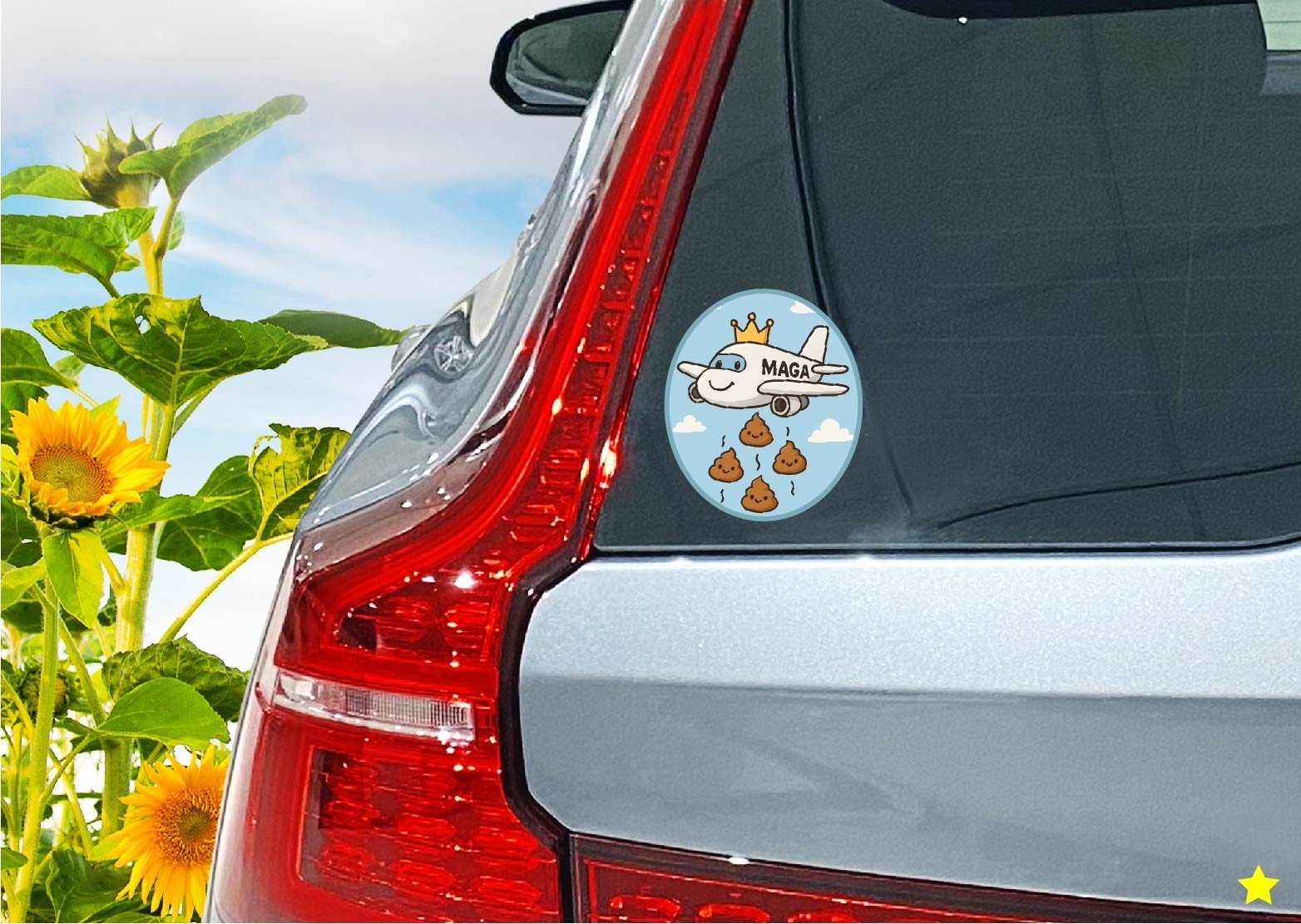 MAGA Plane Dropping Poop Bombs Decal Sticker King Trump 47 Political Protest Pro
