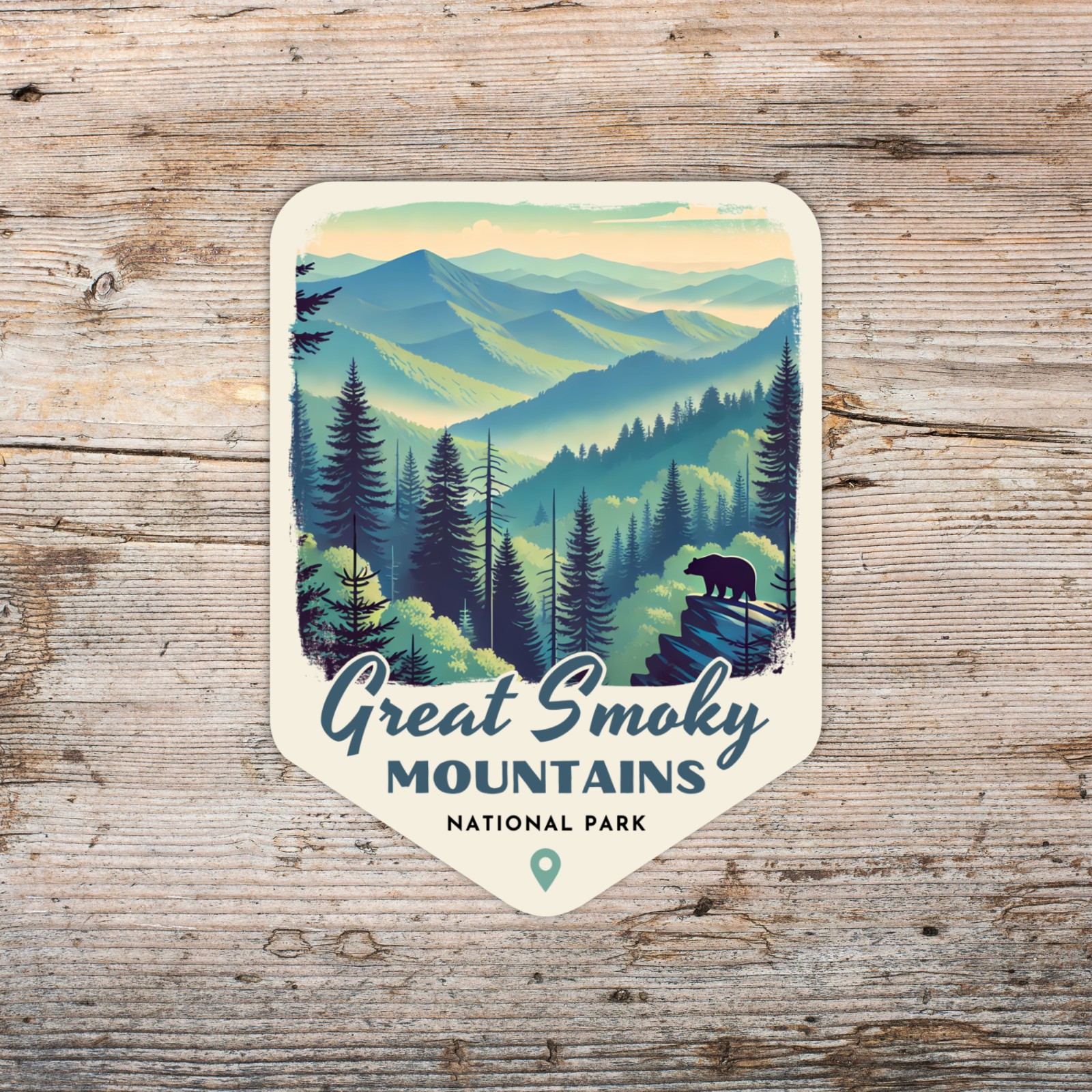 Great Smoky Mountains National Park Sticker Retro Style Waterproof Vinyl Decal