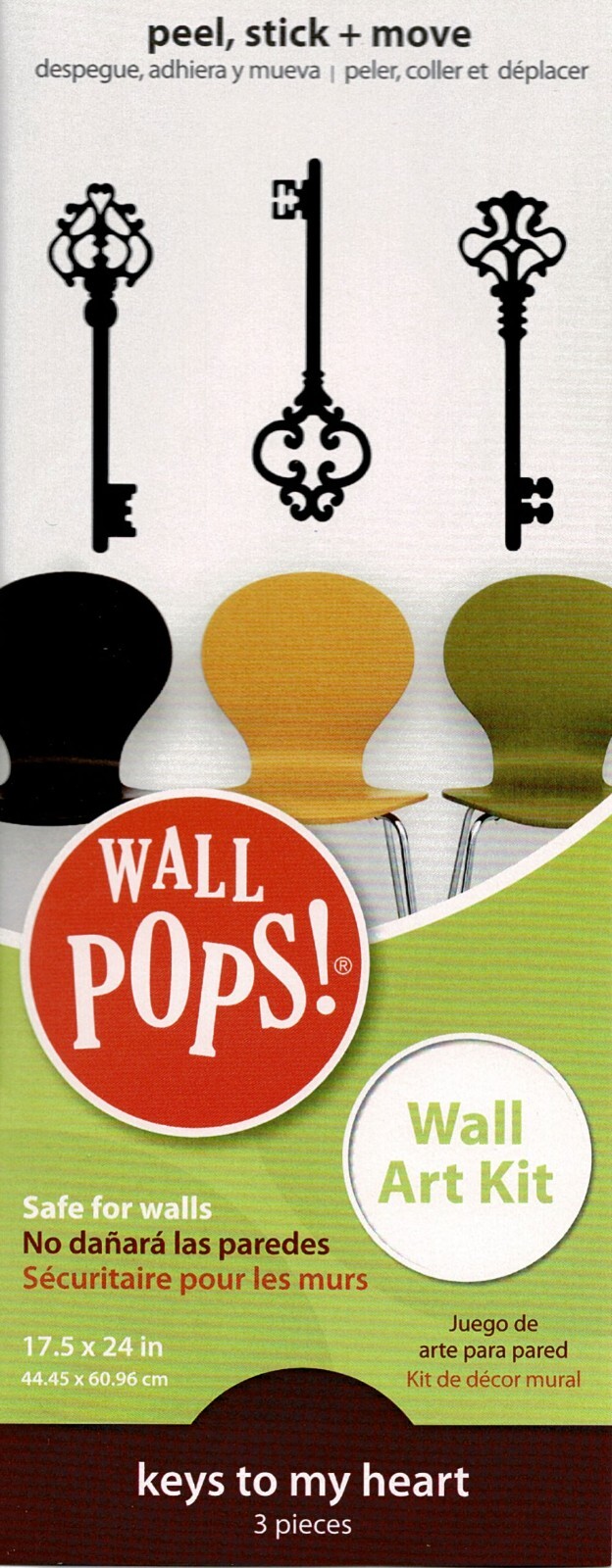 Keys to My Heart – 3 Pieces – Peel and Stick – Wallpops – WPK96850