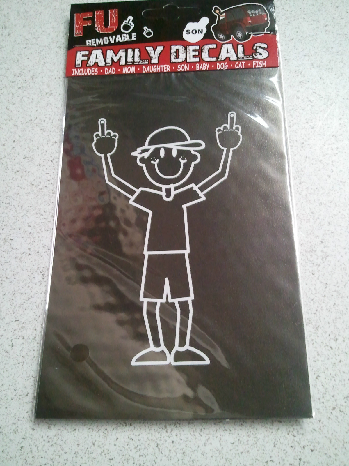Choice of SON Family Car / Window / Locker Cling Decals Gamer Zombie Angel Nerd