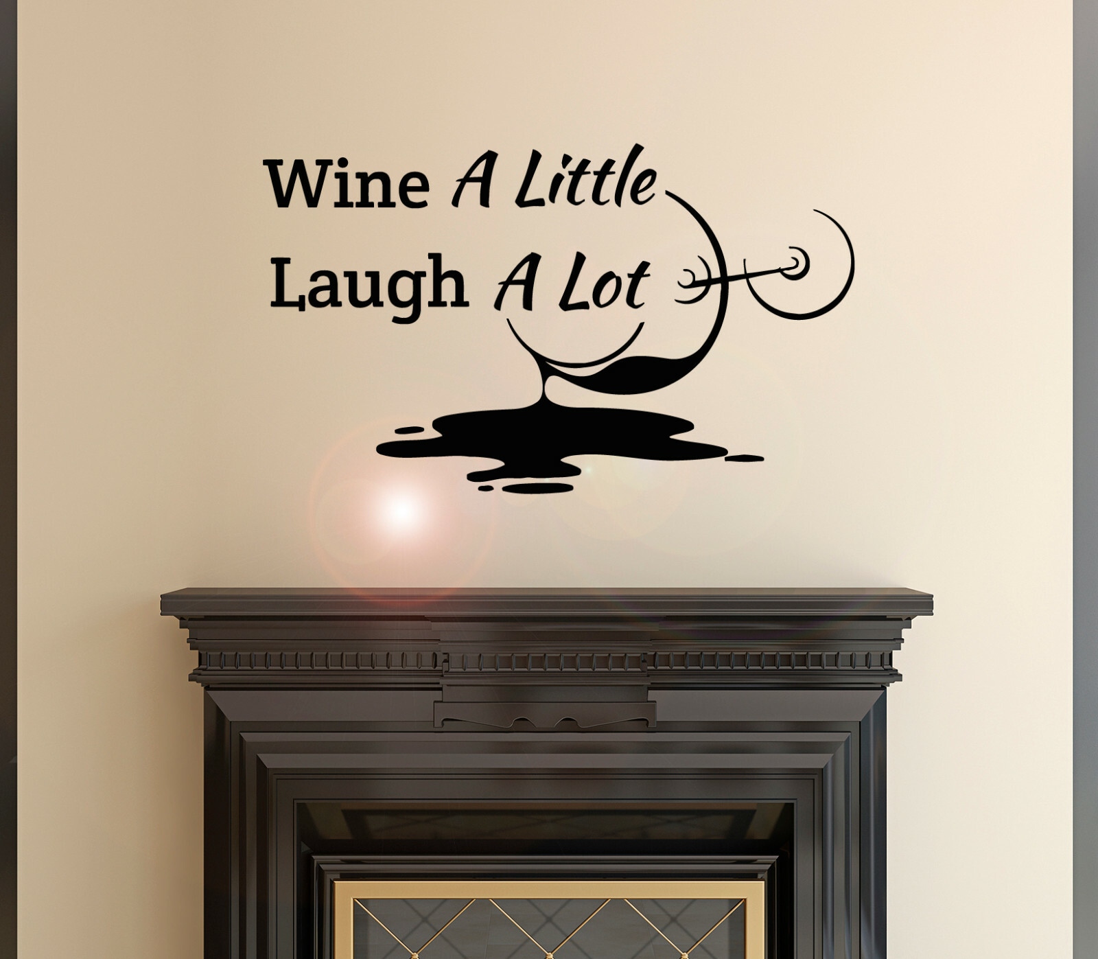 Vinyl Wall Decal Funny Quote Wine Little Laugh Stickers 22.5 in x 13 in gz214