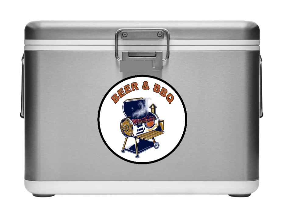 BBQ – Beer & BBQ – Vinyl Decal Sticker Cooler Truck Trailer Smoker Laptop Grill