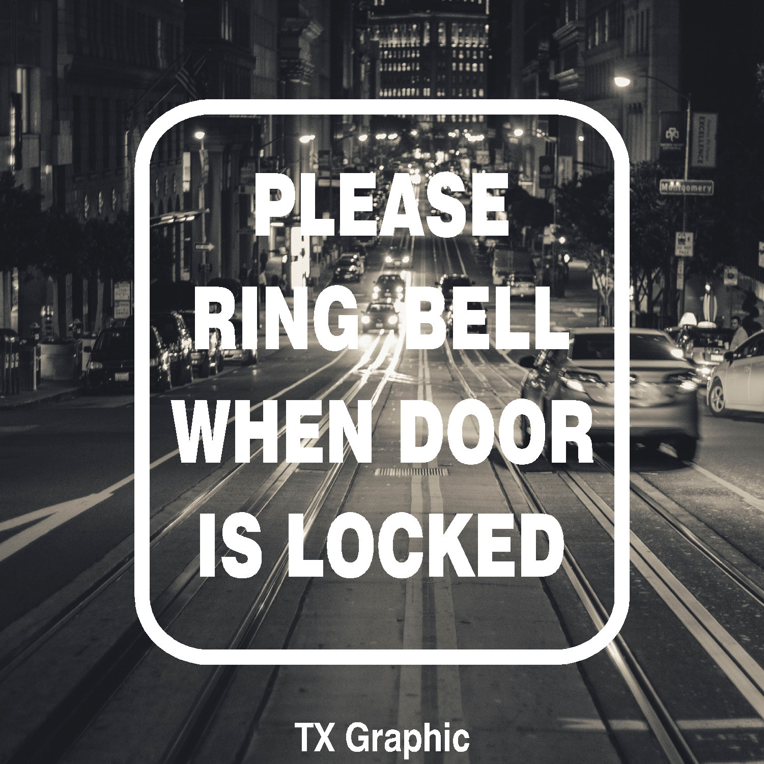 Please Ring Bell When Door Is Locked Sign Decal Vinyl Sticker Business Window