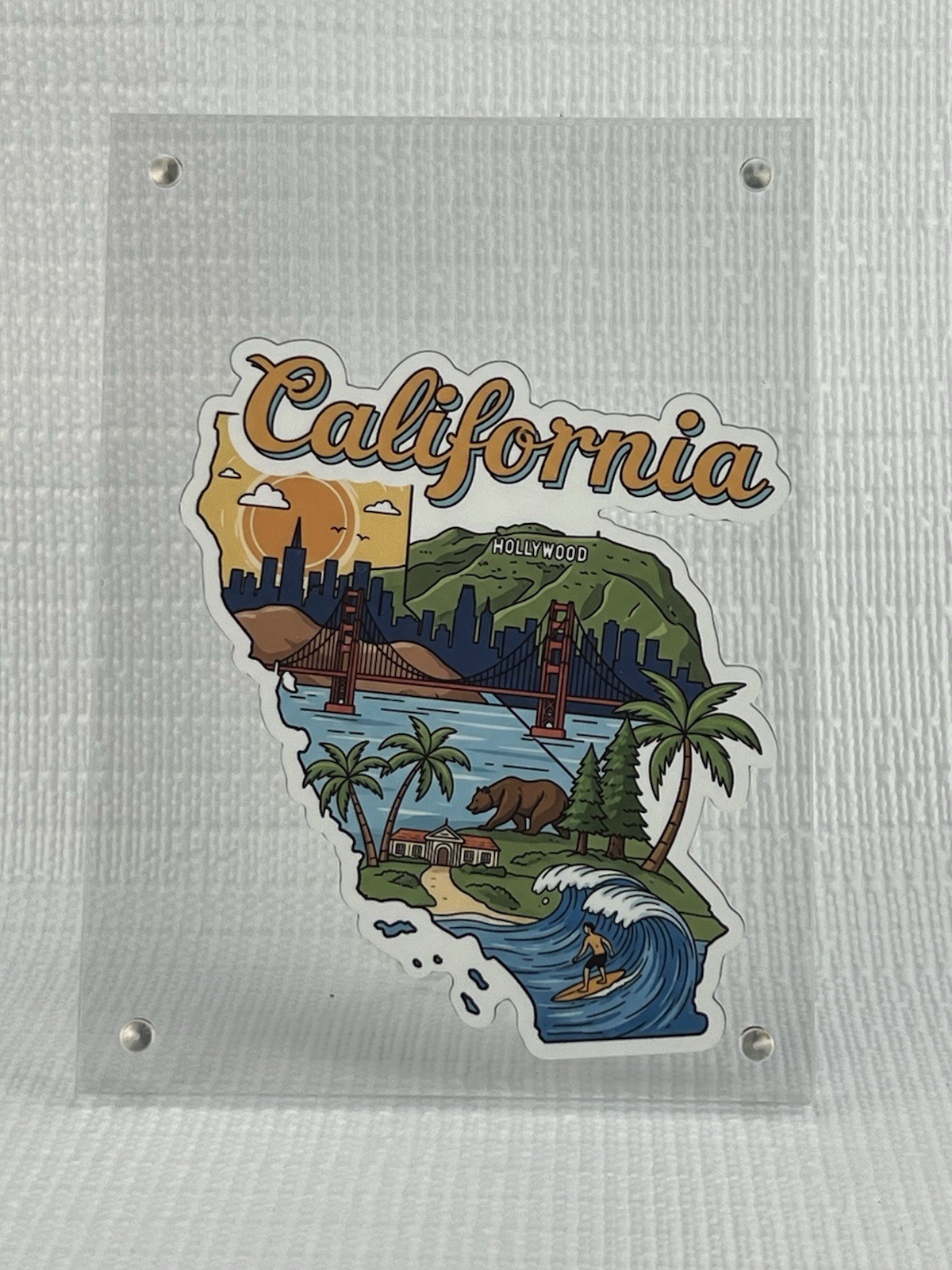 California sticker vinyl decal state outline novelty laptop mug car 4×5"