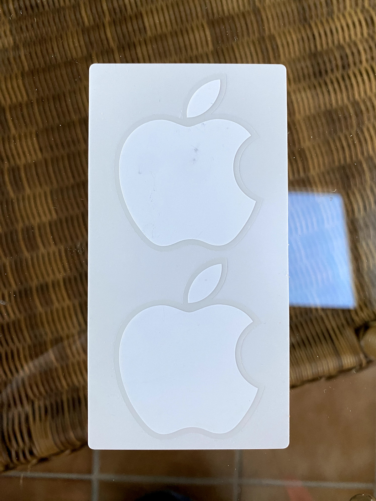 Apple Sticker Decals (2) each approx. 1 1/2" x 2"