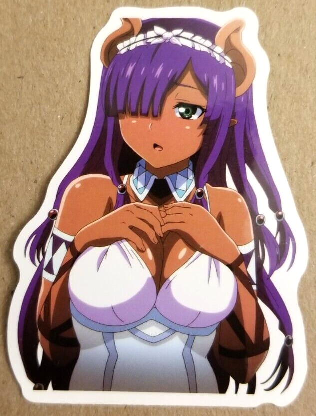 Waifu Sticker Girl Purple Tan Queen Princess Lingerie Anime Manga Pin Up Pinup
