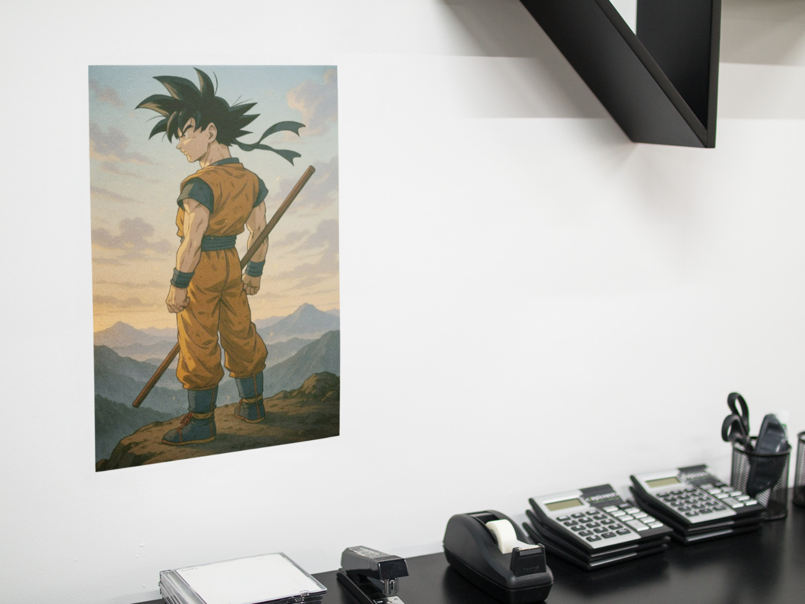Goku Standing on Mountain Wall Graphic Vinyl Decal Poster (Removable Adhesive)