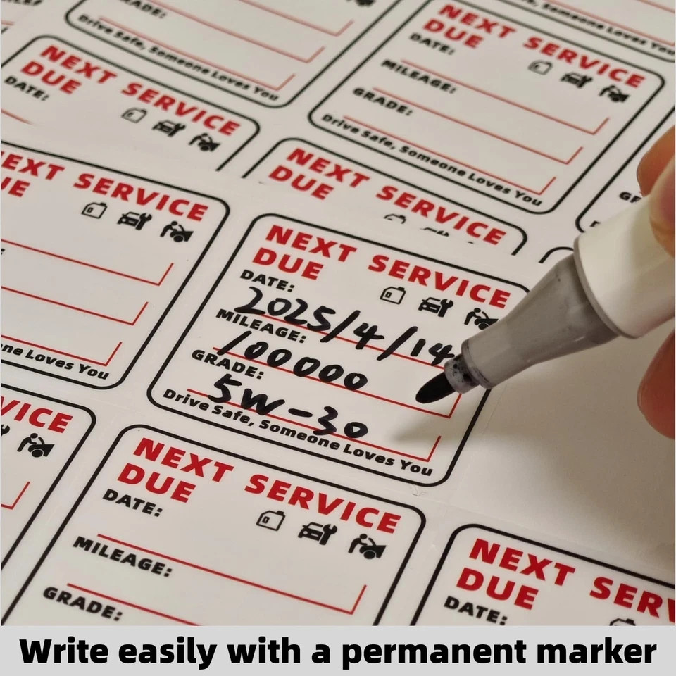 140 PCS Oil Change Stickers Static Cling, 2×2 Inches Clear