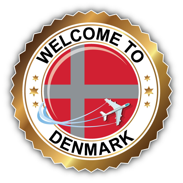 Denmark Flag Welcome Label Car Bumper Sticker Decal