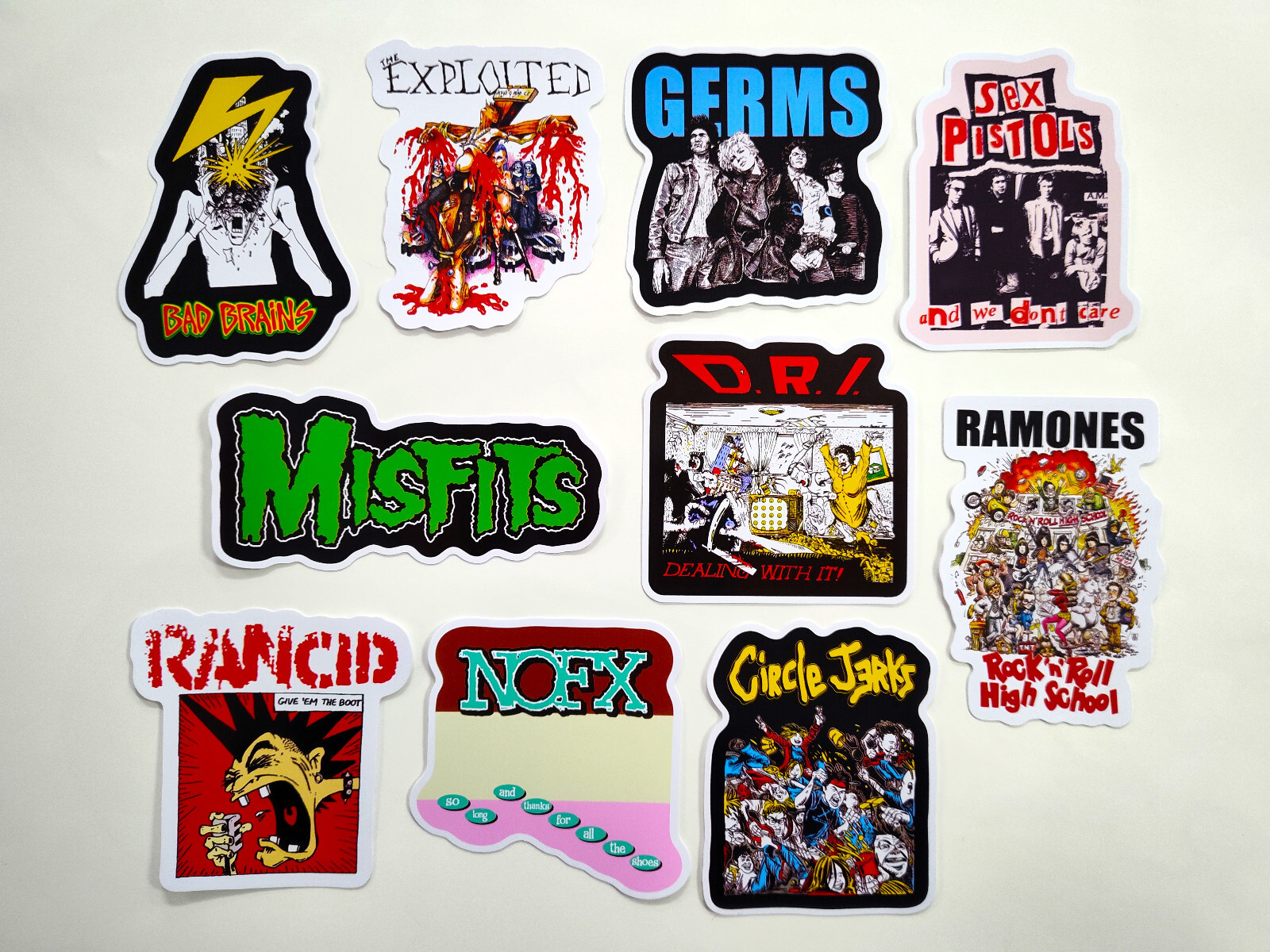 Punk Vinyl Sticker Lot (10 Stickers) SET 19 rock band crust hardcore ska emo oi!