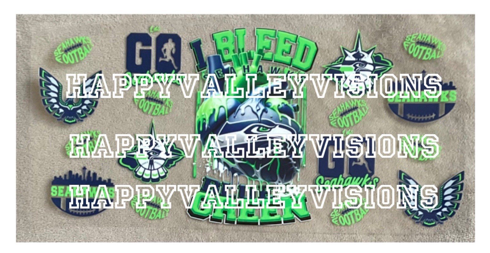 SEATTLE Football Team UV DTF Waterproof Transfer Sticker Cup Wrap DIY