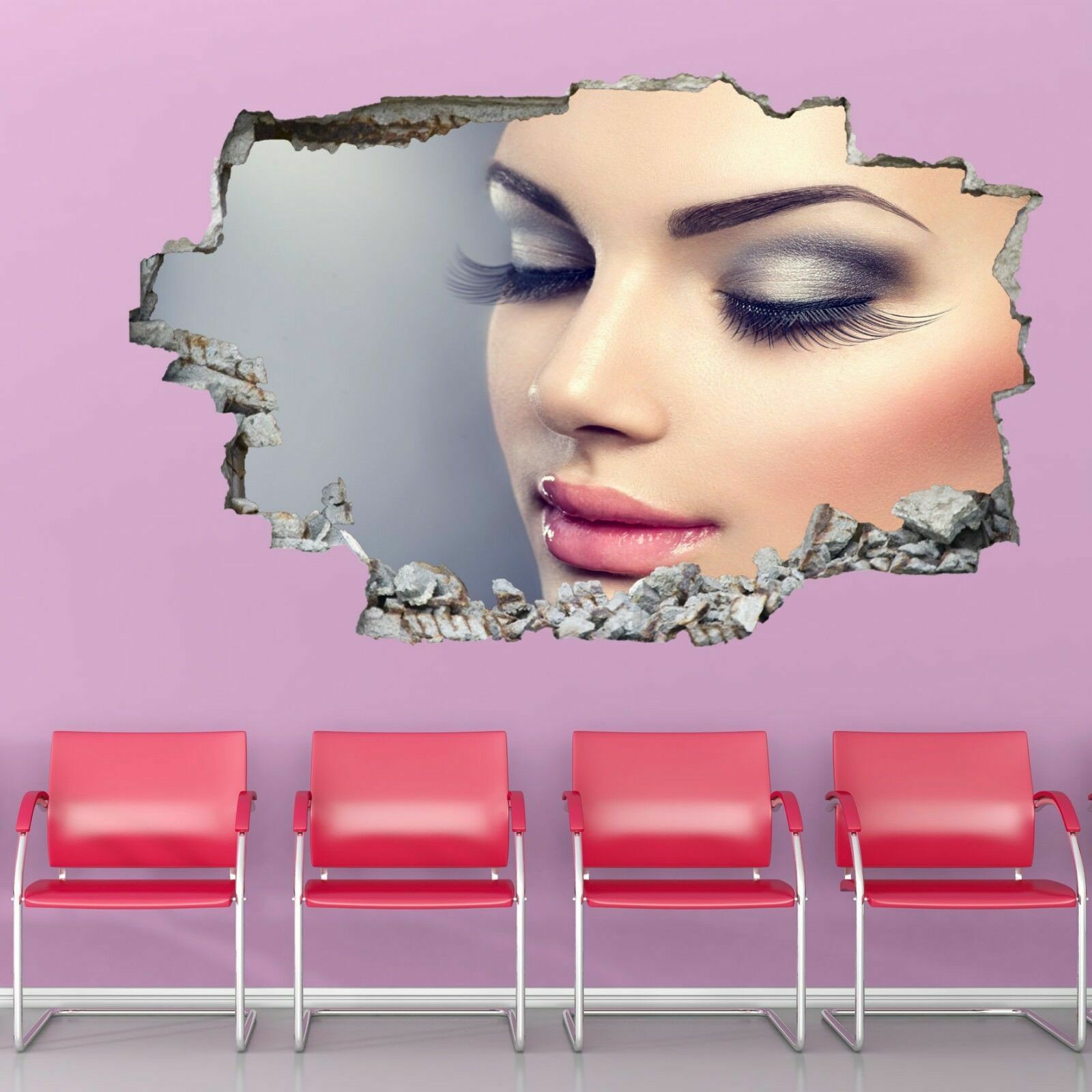 Makeup Model Long Eyelash Beauty Salon Wall Art Stickers Mural Decal Decor GP16