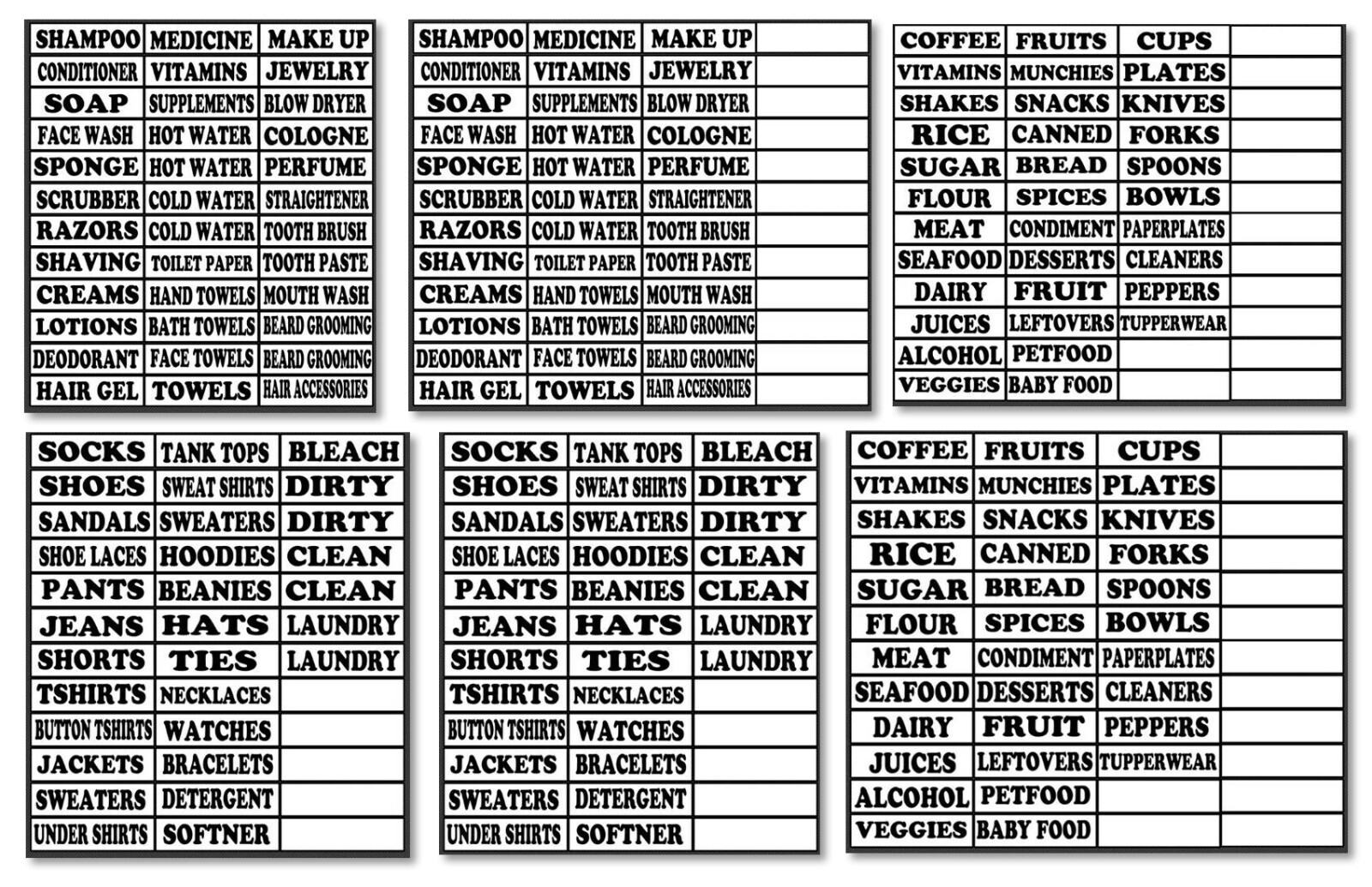 Home Household Organizer Sticker Labels 240 PCS Kitchen,Bedroom, Bathroom Decals
