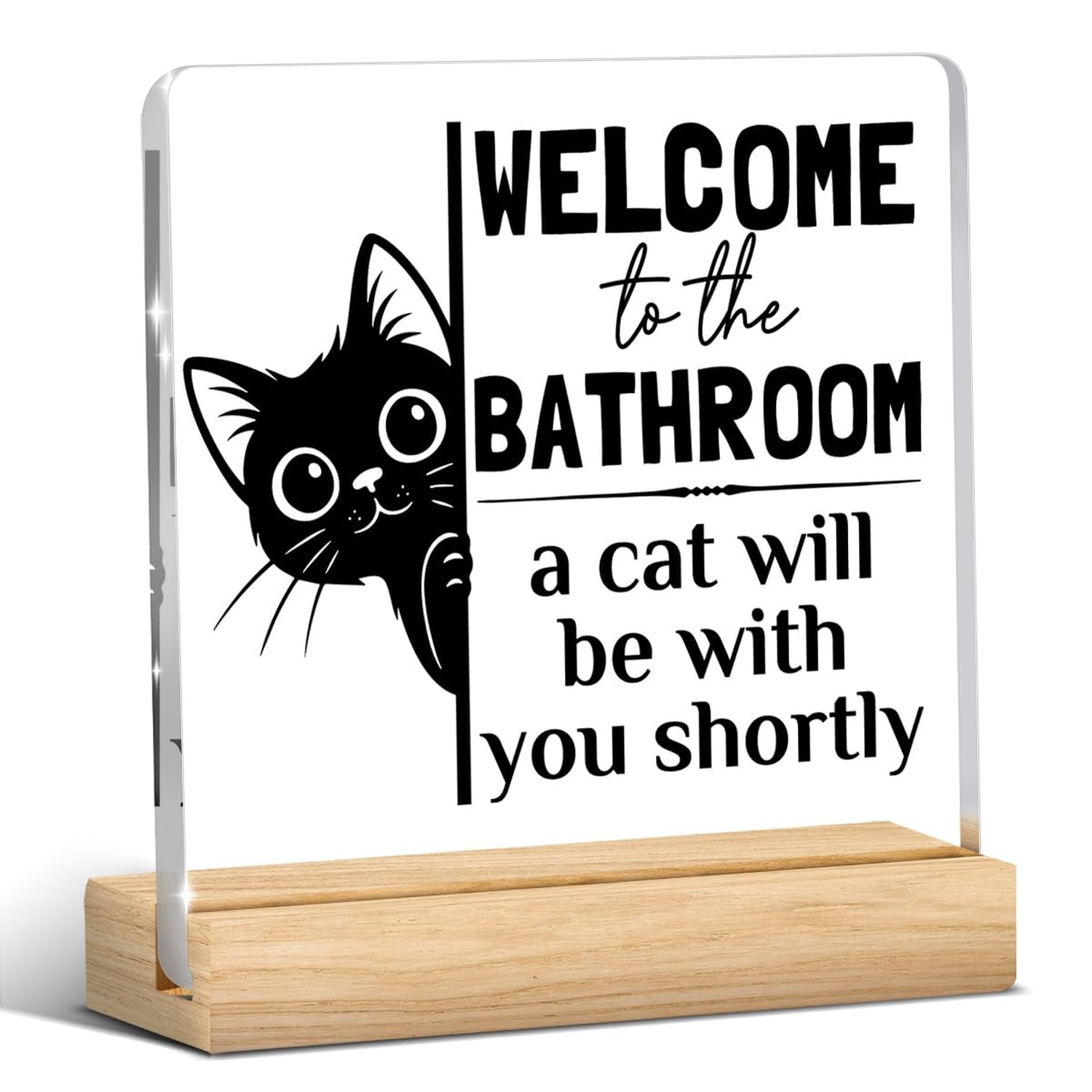 Funny Bathroom Decor, Cat Bathroom Decor, Black Cat Decoration, Cats Lover Gi…