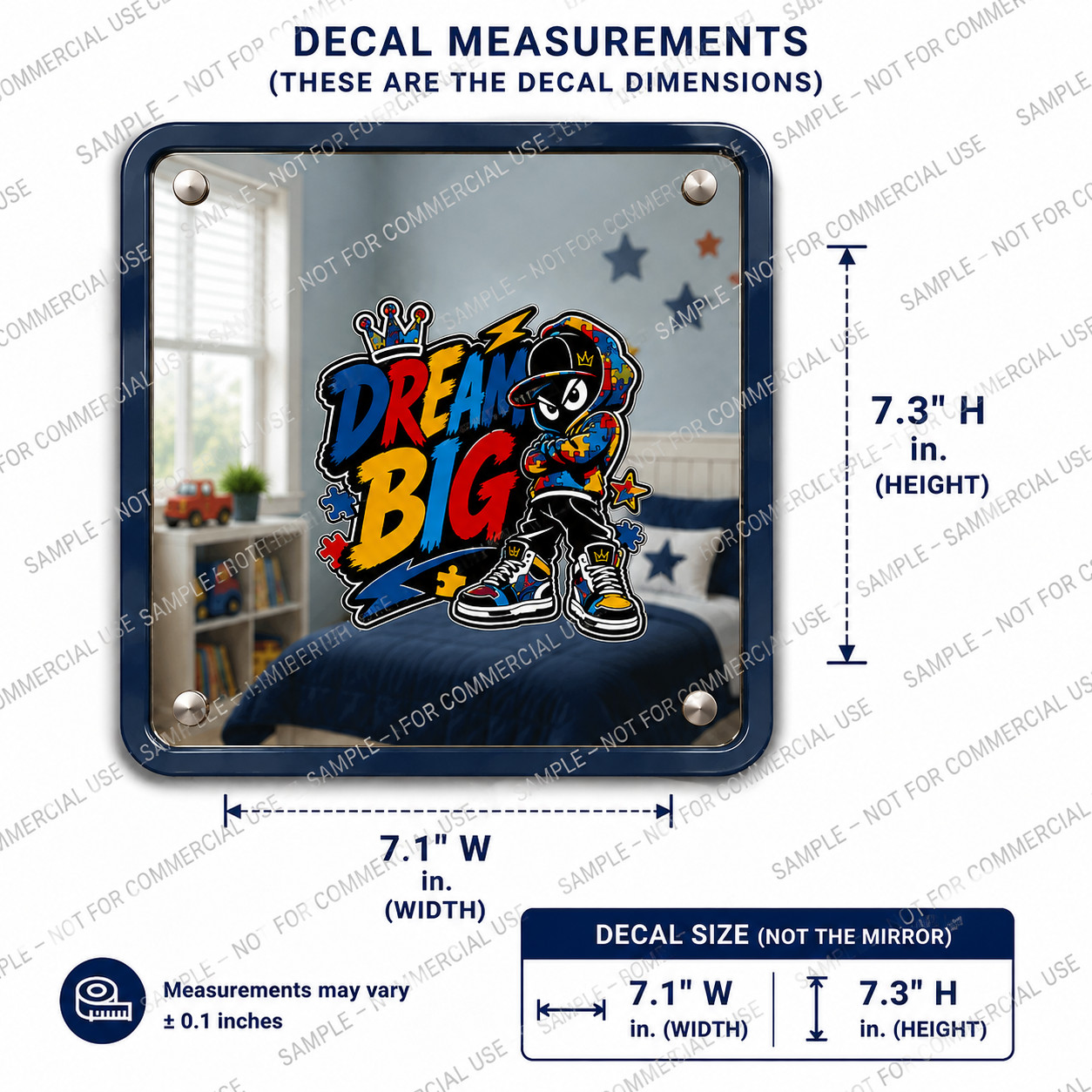 "Dream Big" Autism Puzzle Vinyl Decal Sticker
