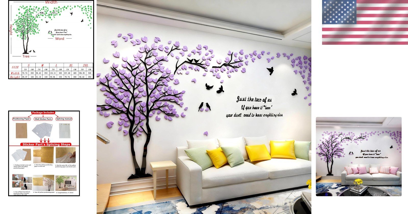Large Tree Wall Decor – 3D Acrylic Sticker for Living Room