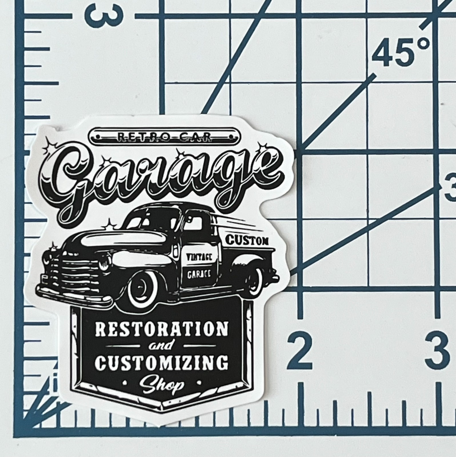 Retro Car Garage Vinyl Sticker Custom Truck Decal Vintage Restoration Shop Art