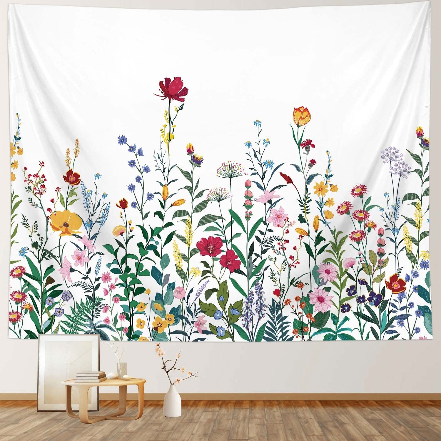 RosieLily Floral Wall Tapestry, Colorful Wildflower Nature Wall Hanging, Bota…