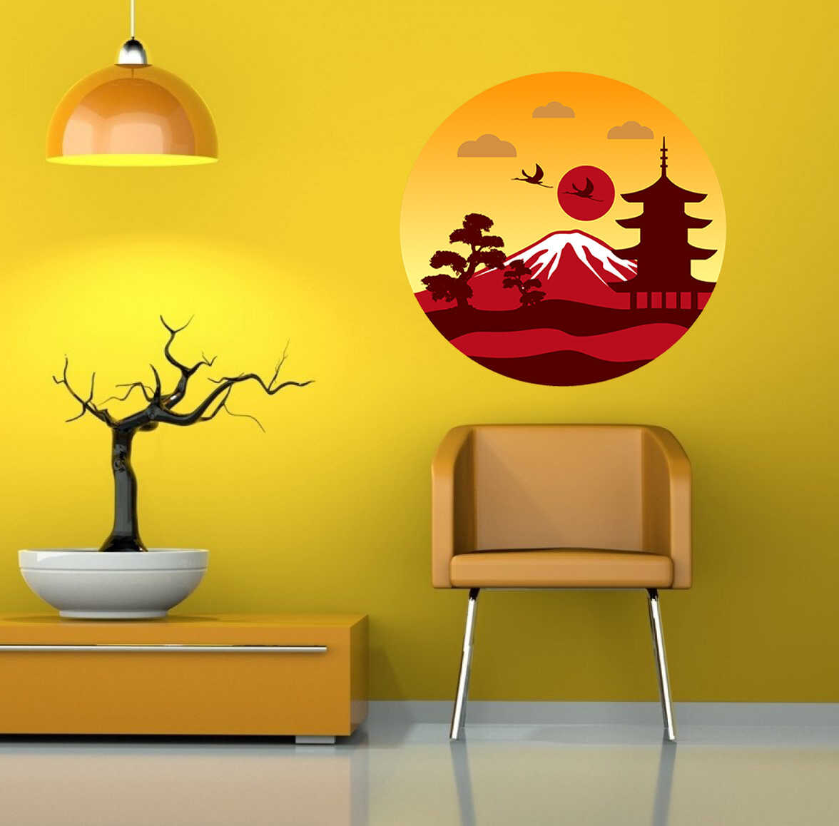 Landscape Japan Wall decal, Nature Wall sticker, Modern Wall Art Nature