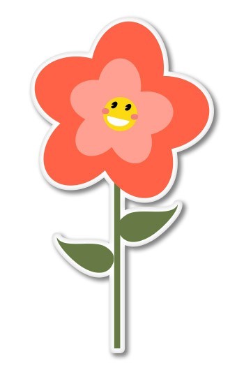 Flower Cute Smiley Car Laptop Phone Vinyl Sticker – SELECT SIZE