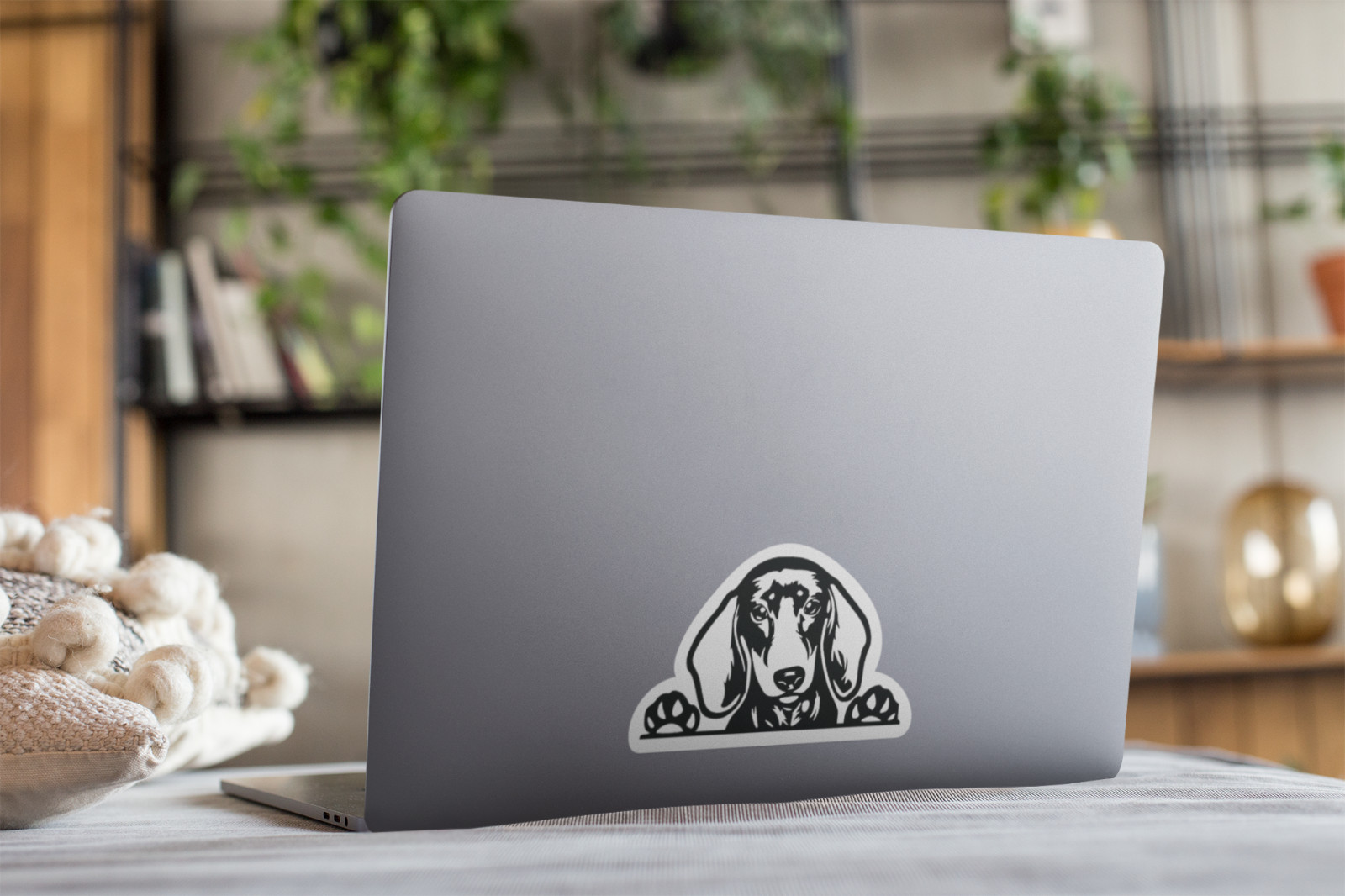 Adorable Dachshund Face 4.5 inch Decal – Sticker Graphic – Auto, Wall – PS762