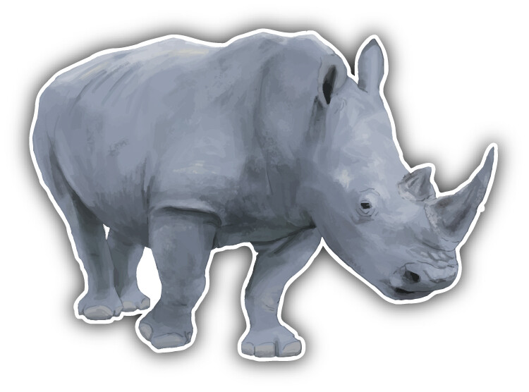Rhino Animal Car Bumper Sticker Decal