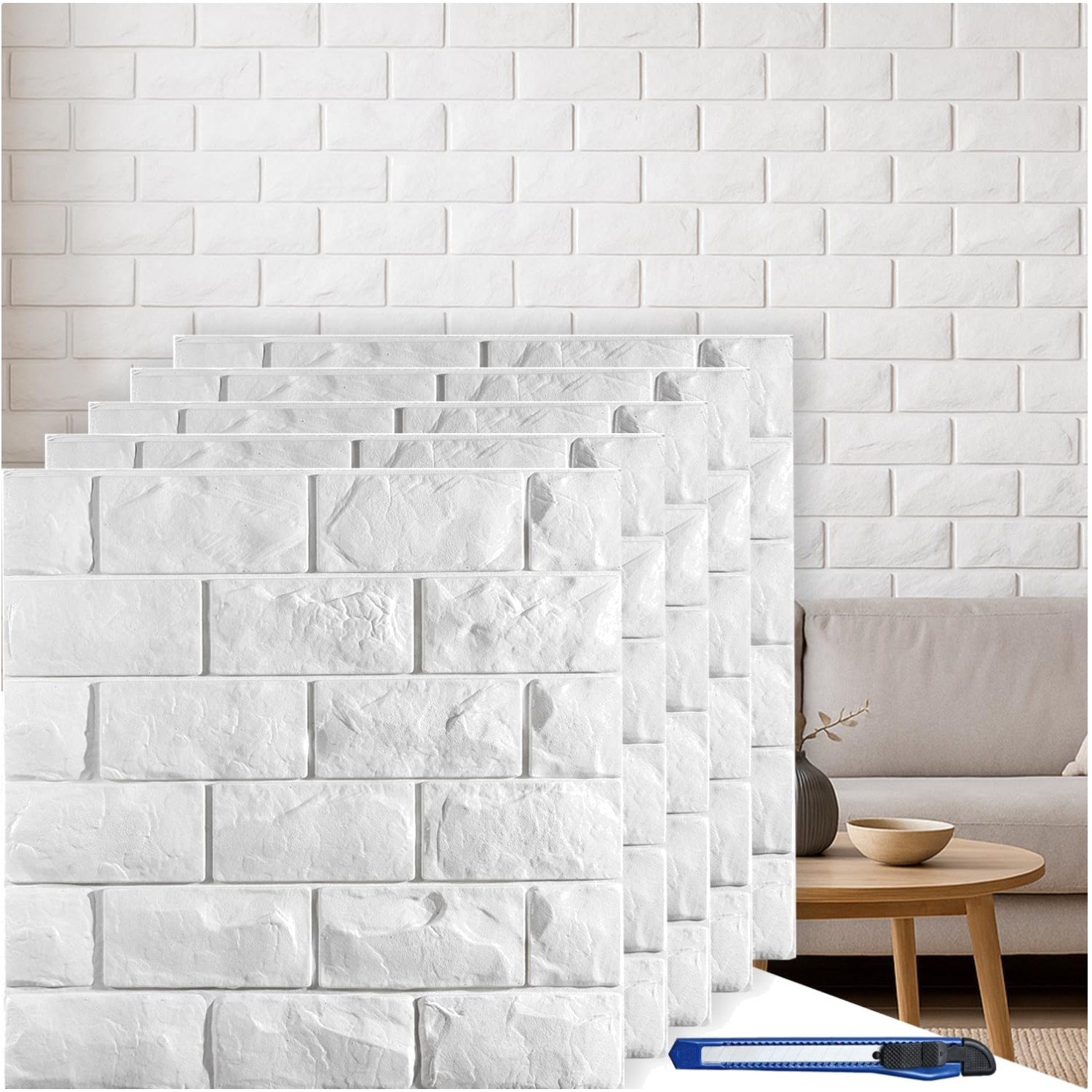 Printable 3D Faux Brick Panels – Waterproof Peel & Stick Decor for Any Room