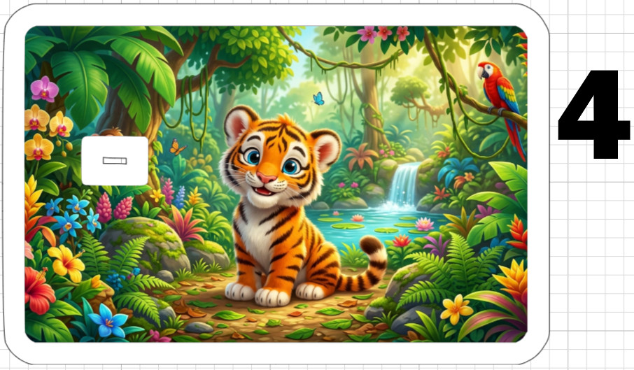 Baby Tiger Credit Debit ATM Gift Card Skin Sticker Big Large Cat Jungle Amazon