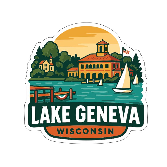 Lake Geneva Sticker Decal Vinyl Die-Cut City Skyline Landmark Design