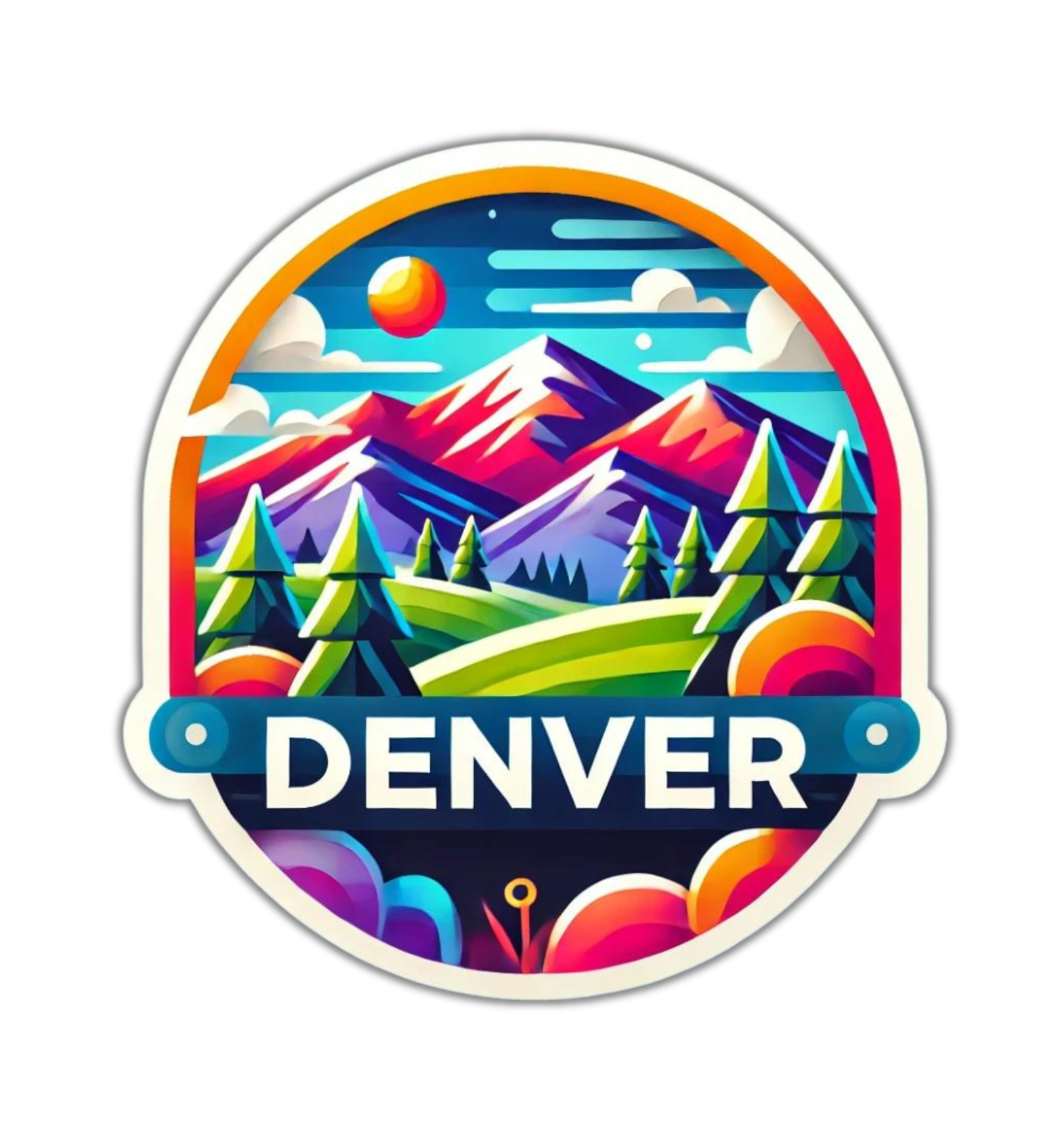Denver Colorado Fridge Magnet or Laptop Sticker