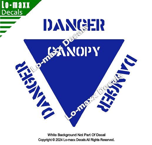 Danger Canopy Military Combat Aircraft Markings Stencil Font Die Cut Vinyl Decal
