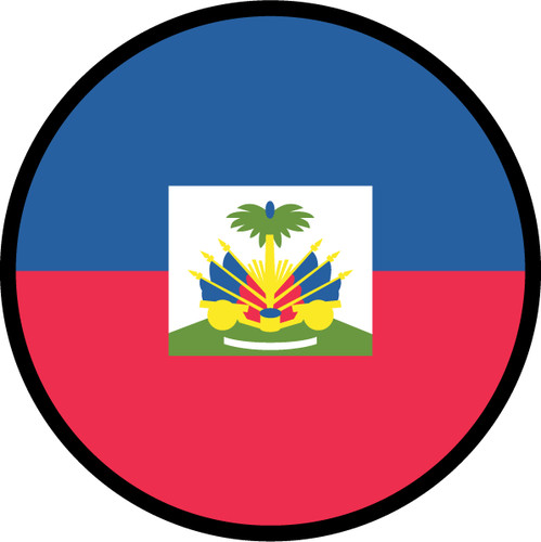 Haiti Flag Circle Sticker Decal