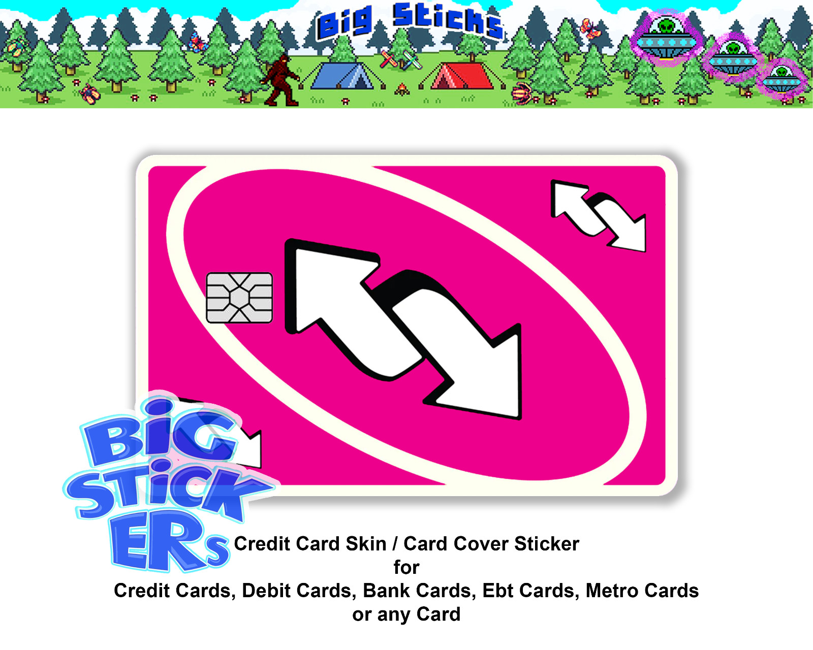 Uno Reverse/Draw 4 Card Credit Card SMART Sticker Skin Decal, Card Wrap