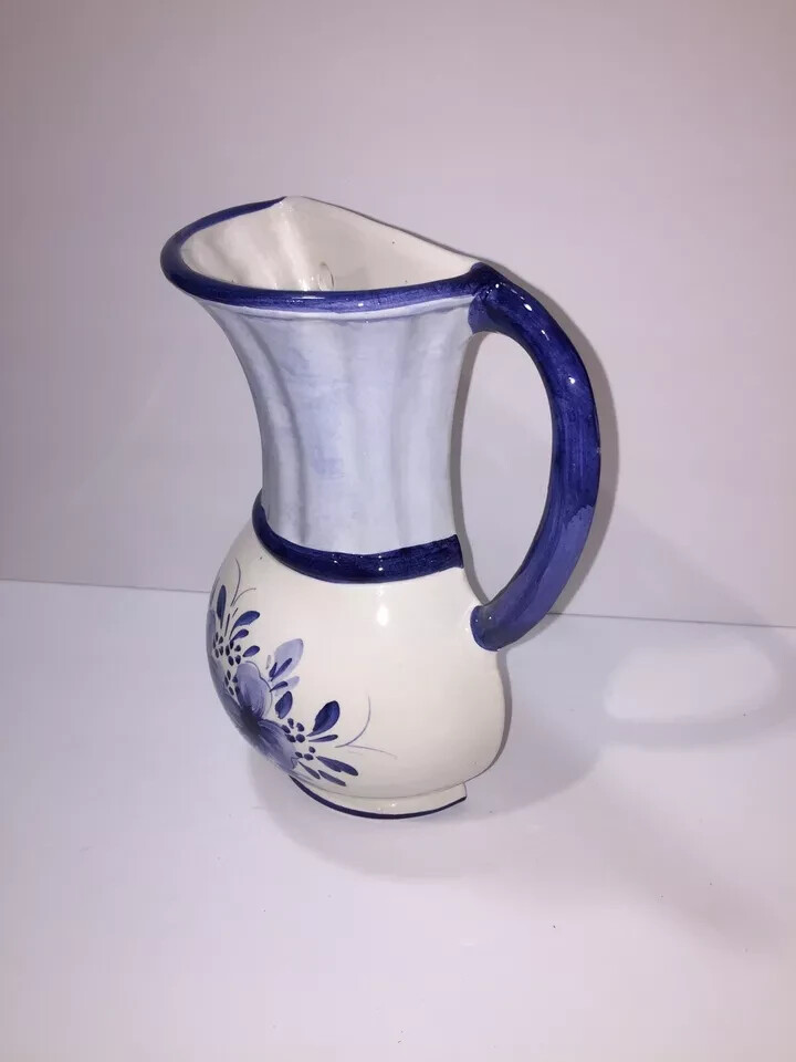 STEBAS Vintage Pottery Large Wall Mount Decor Hourglass Shaped Handle Jug Italy