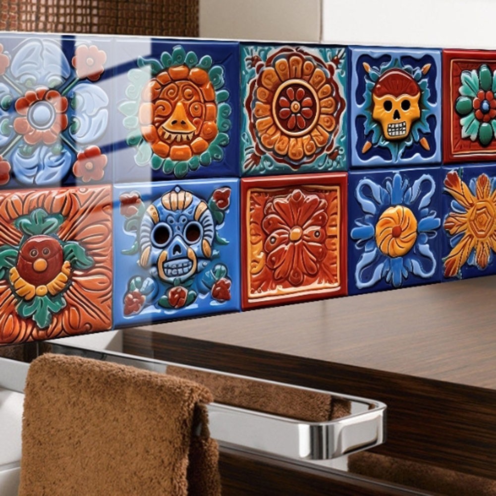 Refresh Your Interior with 20pcs Mexican for TILE Decals for Walls and Furniture