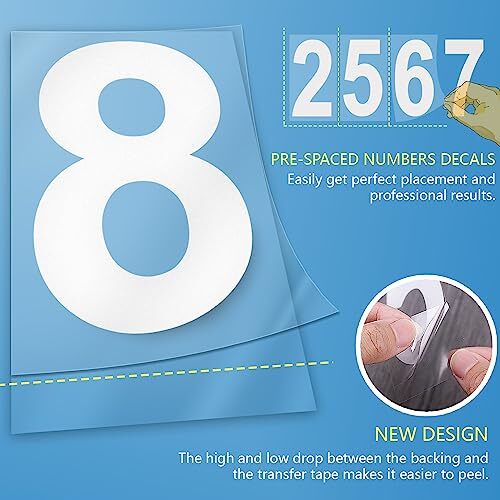 Reflective Mailbox Numbers Sticker Decal Die Cut Classic Style 2" x 5 Sets