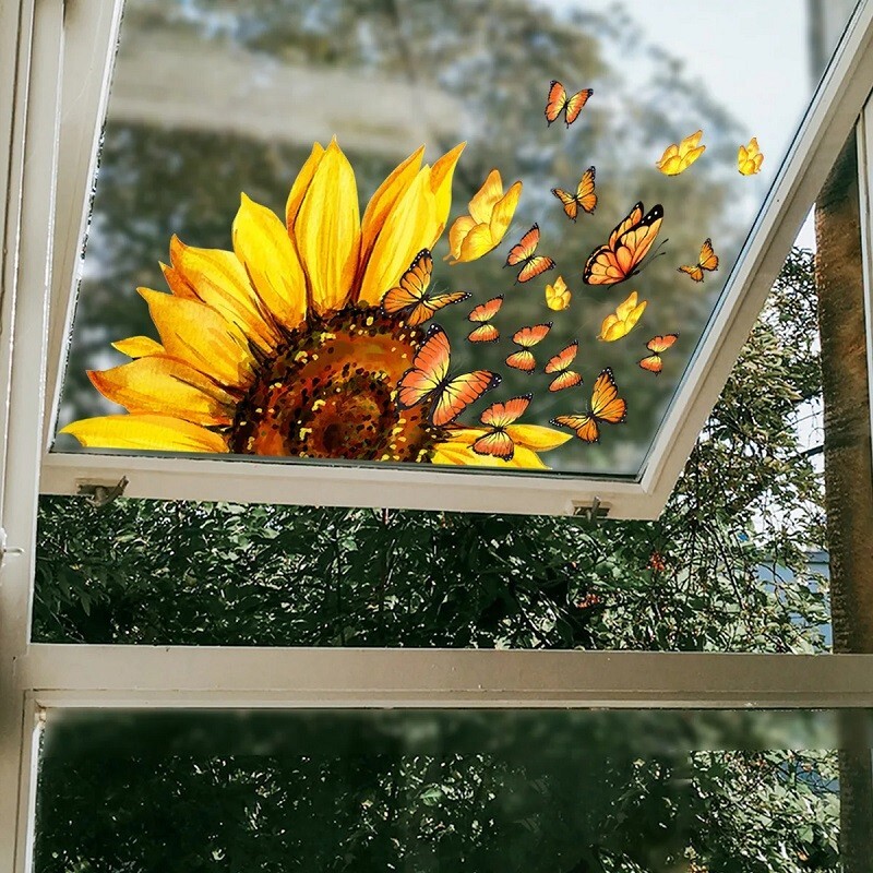 Wall Sticker Butterfly Flower Decal Vinyl Art Bedroom Kitchen Window Home Decor