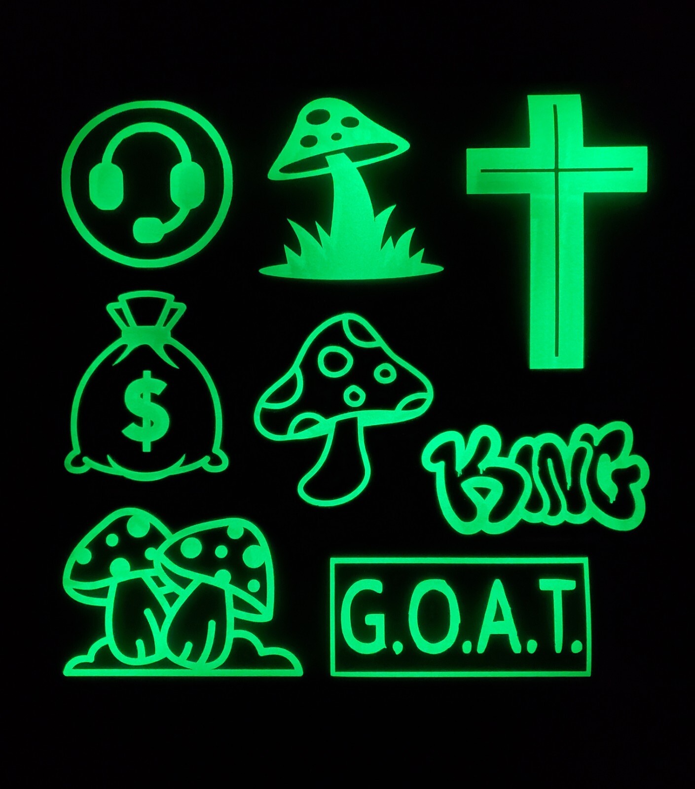 Glow In The Dark Vinyl Decals Gamers Lit Studios Medium Decor New Full Sheets