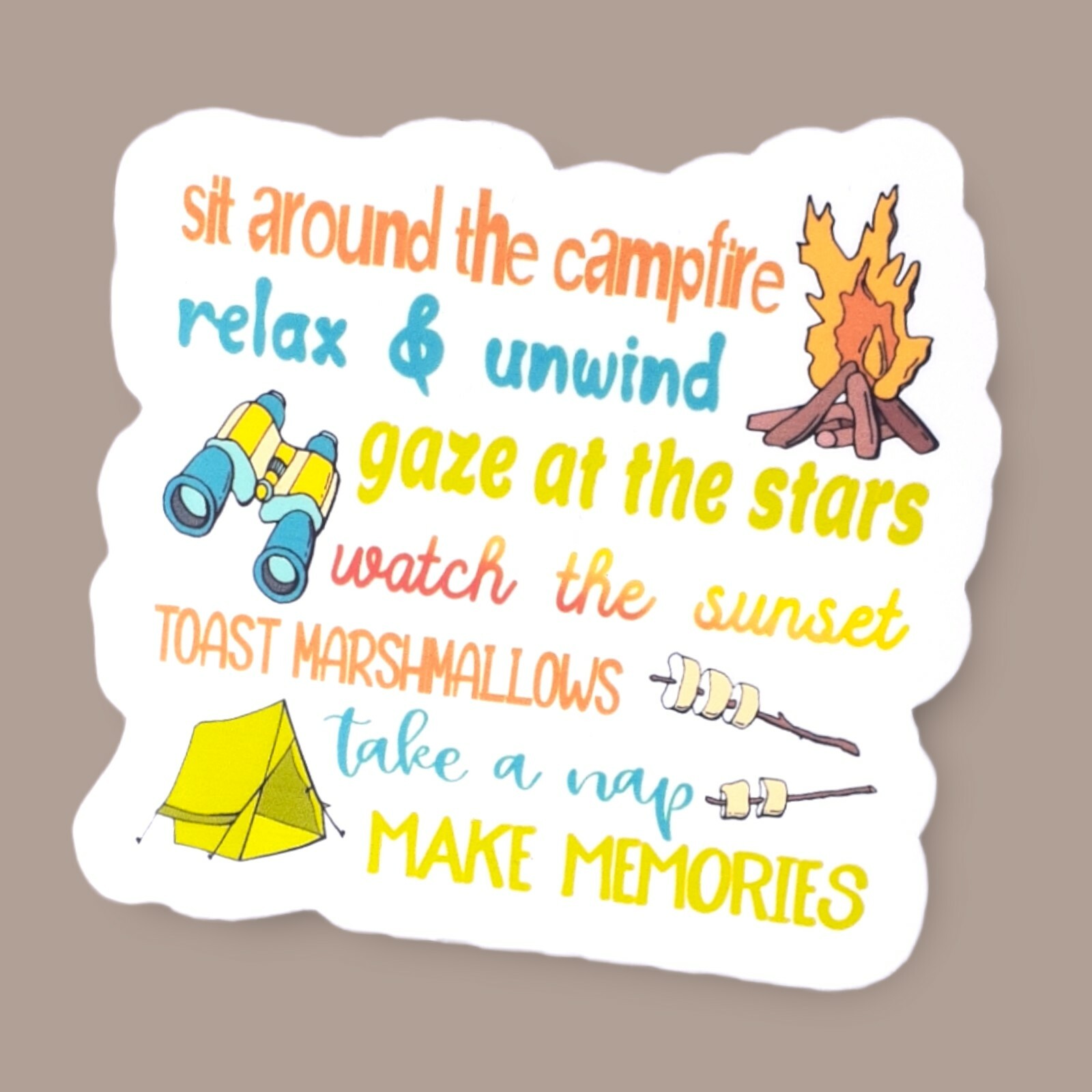 Camping Rules 3" Vinyl Sticker Water Resistant