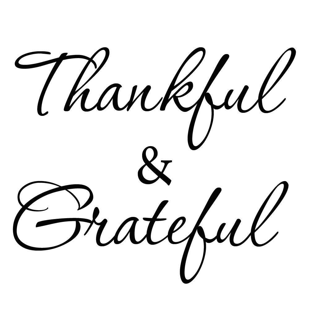 Thankful and Grateful Inspirational Vinyl Wall Decal VWAQ – Version 1